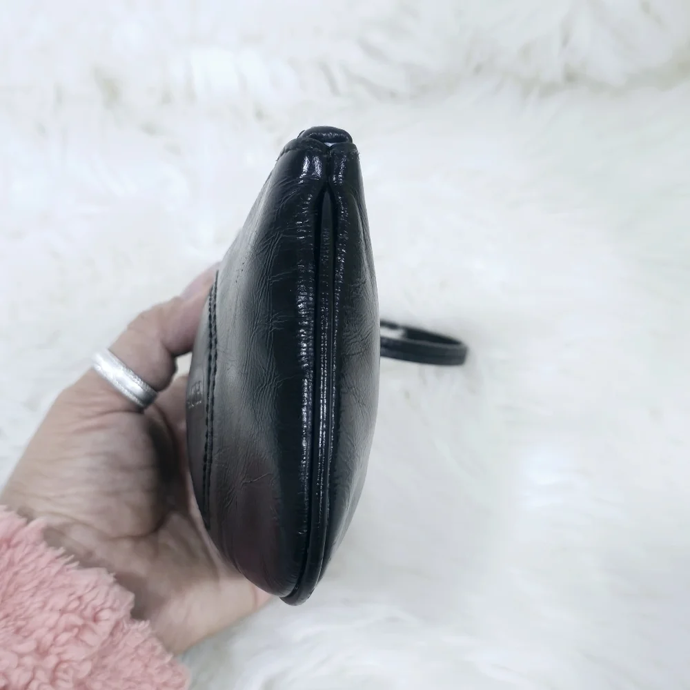 Coach black leather wristlet